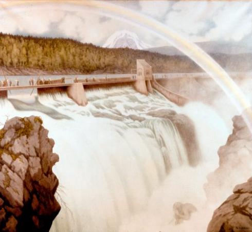 Svelgfoss Norsk Hydro, 1908 - Theodor Kittelsen
