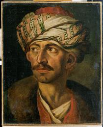Head of an Oriental man (Portrait of Mustapha) - Théodore Géricault