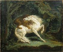Cheval attaqué par un lion - Théodore Géricault