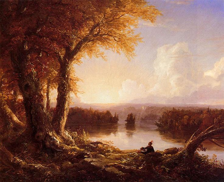 Indian at Sunset, 1845 - 1847 - 托馬斯·科爾
