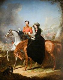 Devereux Cockburn, Royal Scots Guard, and His Sister Anne Russell - Thomas Jones Barker