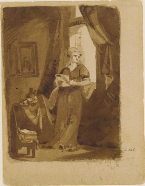 Woman at a Window (from Sketchbook), 1820 - Thomas Sully
