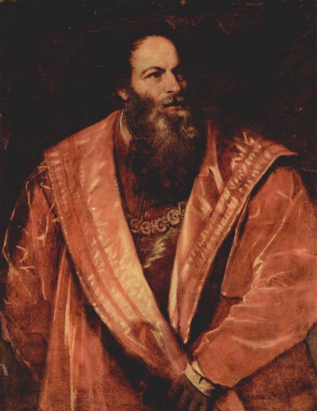 Portrait of Pietro Aretino, c.1545 - Тиціан