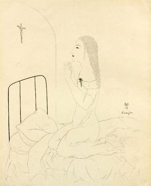 Femme en prière - Tsugouharu Foujita