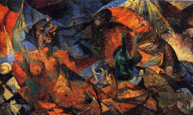 Nude (complementary model of form-color), 1913 - Umberto Boccioni
