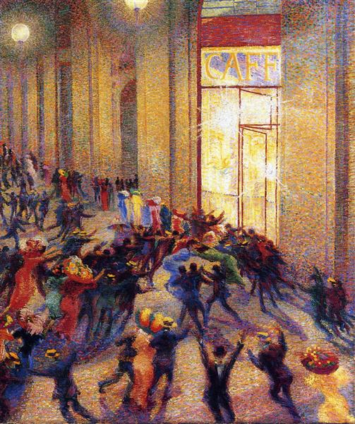 Riot in the Galleria, 1909 - Umberto Boccioni