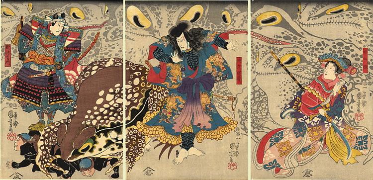 The Magic Toads - Utagawa Kuniyoshi