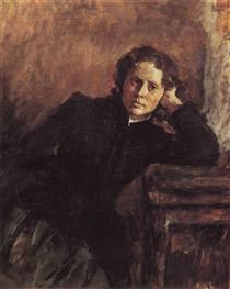 By the Window. Portrait of Olga Trubnikova - Walentin Alexandrowitsch Serow