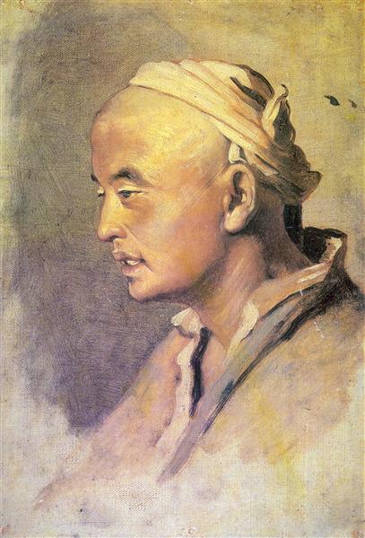 Head of a Kirghiz. Sketch, 1869 - Wassili Grigorjewitsch Perow