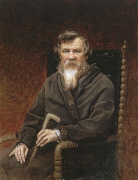 Portrait of the historian Mikhail Petrovich Pogodin, 1872 - Василь Перов