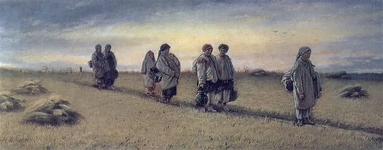 Возвращение жниц с поля в Рязанской губернии, 1874 - Василий Перов