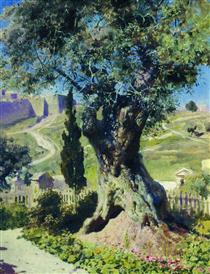 An Olive Tree in the Garden of Gethsemane - Wassili Dmitrijewitsch Polenow