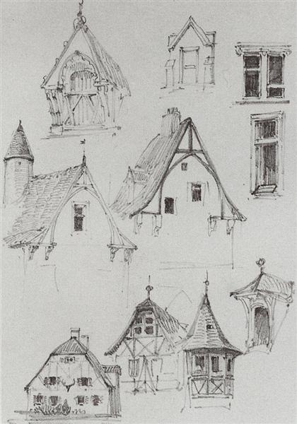 Архитектурные зарисовки. Из путешествия по Германии, 1872 - Василий Поленов