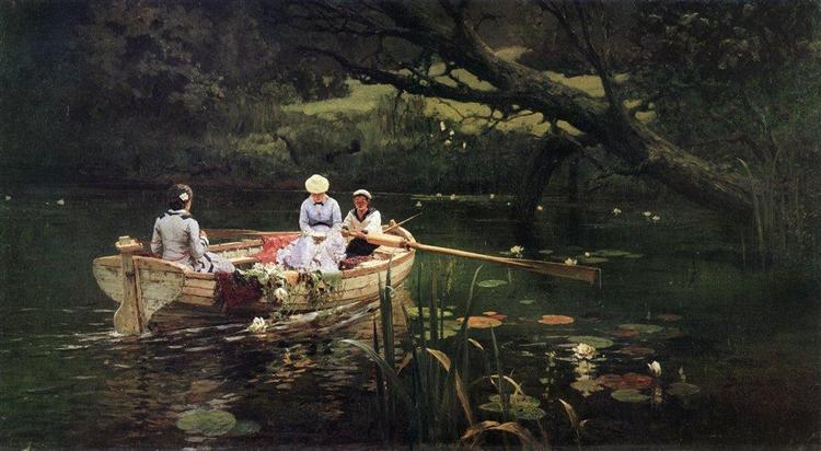 On the boat. Abramtsevo., 1880 - Василь Полєнов