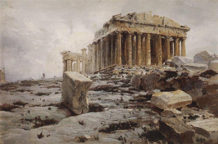 Parthenon. Temple of Athena Parthénos., c.1882 - Vasily Polenov