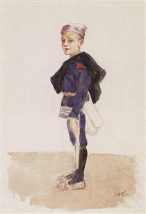 Portrait of M. P. Konchalovsky in childhood - Vasili Súrikov