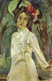 Portrait of Nadezhda Staniukovich - Victor Borisov-Musatov