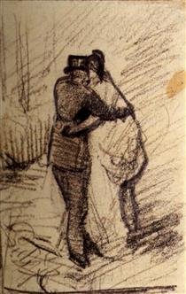 A Man and a Woman Seen from the Back - Vincent van Gogh