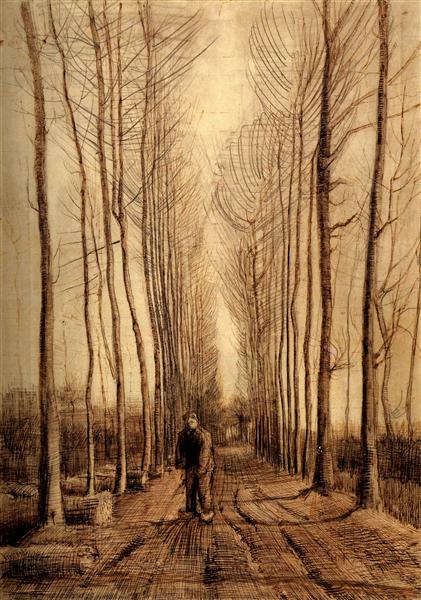 Avenue of Poplars, 1884 - 梵谷