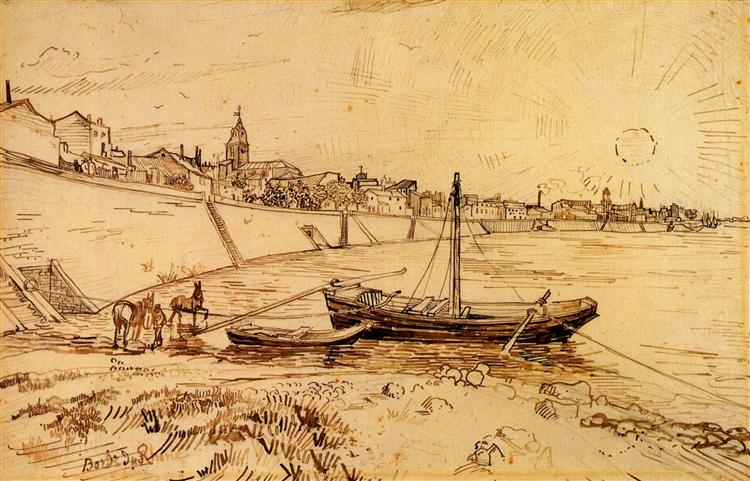 Bank of the Rhone at Arles, 1888 - Винсент Ван Гог