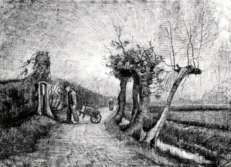 Behind the Hedges, 1884 - Вінсент Ван Гог