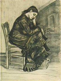 Bent Figure of a Woman Sien - Винсент Ван Гог