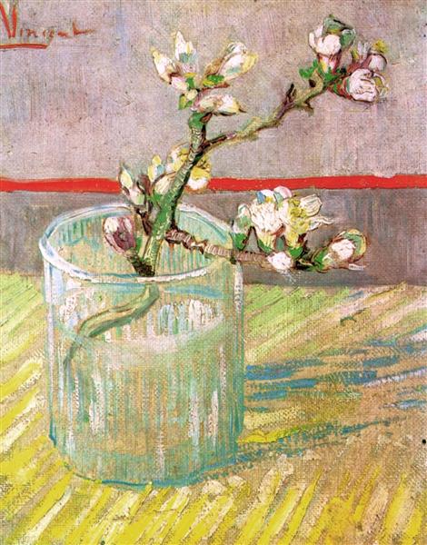Blossoming Almond Branch in a Glass, 1888 - 梵谷