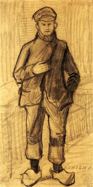 Хлопчик в капелюсі та дерев'яних черевиках, 1882 - Вінсент Ван Гог