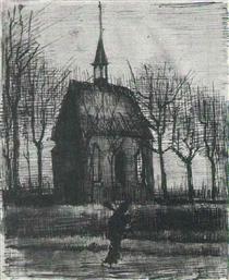 Church in Nuenen, with One Figure - 梵谷