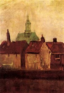 Cluster of Old Houses with the New Church in The Hague - Vincent van Gogh