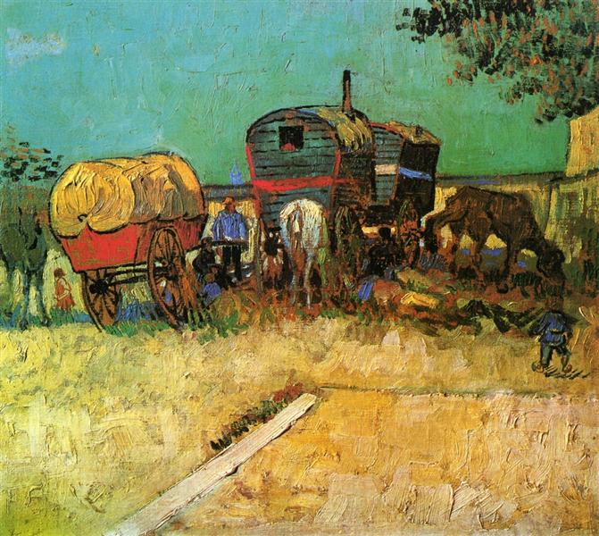 Les Roulottes, campement de Bohémiens, 1888 - Vincent van Gogh