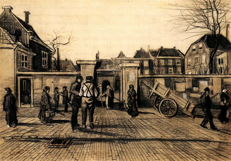 Entrance to the Pawn Bank, The Hague, 1882 - Винсент Ван Гог
