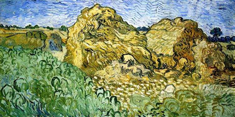 Field with Stacks of Wheat, 1890 - Винсент Ван Гог