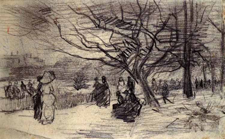 Figures in a Park, 1886 - 梵谷