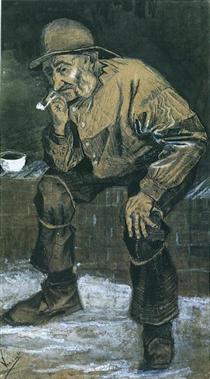 Fisherman with Sou'wester, Sitting with Pipe - Vincent van Gogh