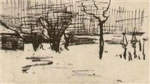 Garden in the Snow - Vincent van Gogh