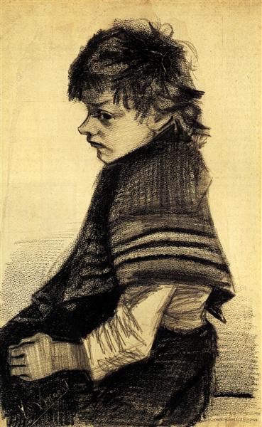 Girl with a Shawl, 1883 - 梵谷