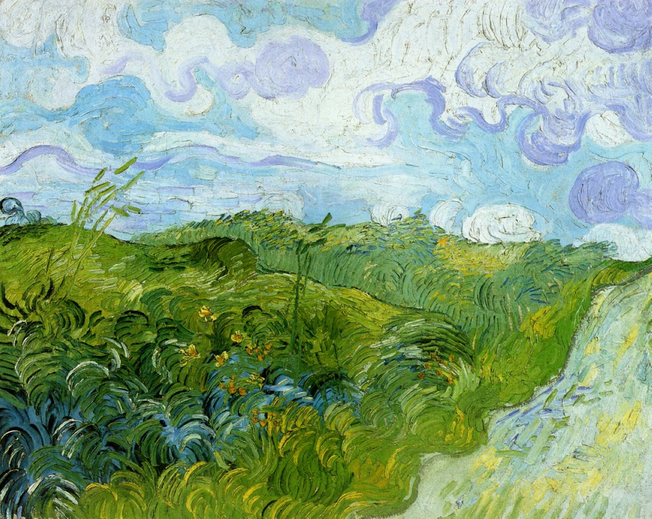 Green Wheat Fields 1890 Vincent Van Gogh