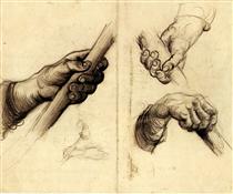 Hands with a Stick - Винсент Ван Гог