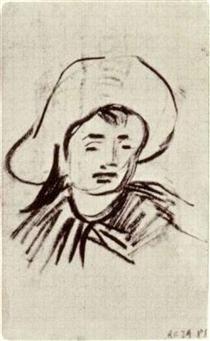 Head of a Boy with Broad-Brimmed Hat - 梵谷