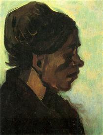 Head of a Brabant Peasant Woman with Dark Cap - Vincent van Gogh