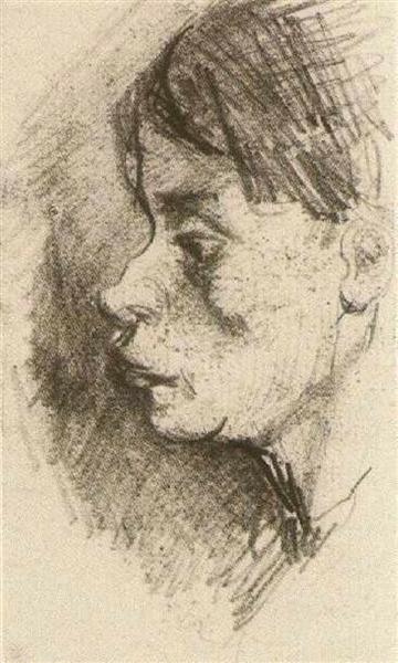 Head of a Peasant Woman, Bareheaded, 1884 - 1885 - Винсент Ван Гог