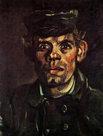 Head of a Young Peasant in a Peaked Cap - Vincent van Gogh