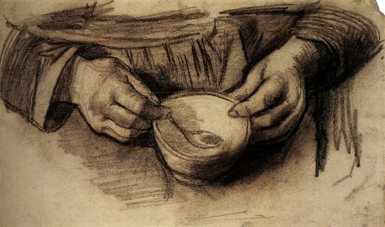 Lap with Hands and a Bowl, c.1885 - 梵谷