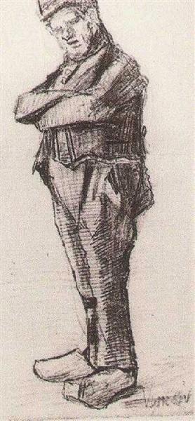 Man, Standing with Arms Folded, 1882 - 梵谷
