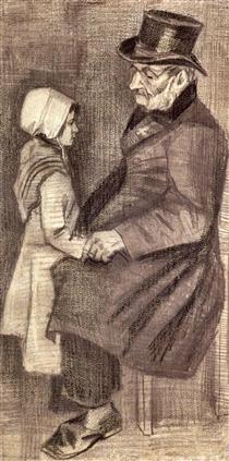Orphan Man, Sitting with a Girl - Вінсент Ван Гог