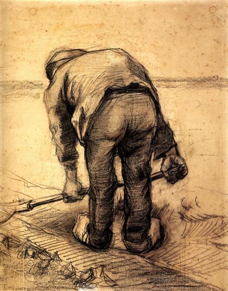 Peasant Lifting Beet, 1885 - Вінсент Ван Гог