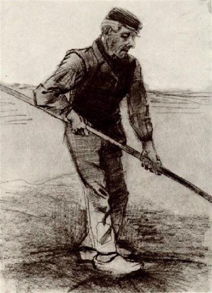 Peasant with a Stick, 1881 - 梵谷