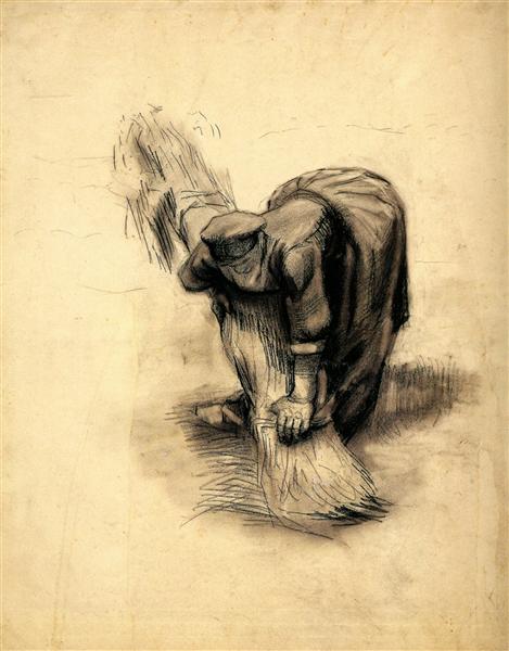 Peasant Woman Binding Sheaves, 1885 - Vincent van Gogh