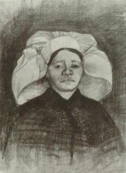 Peasant Woman, Head, 1884 - 梵谷